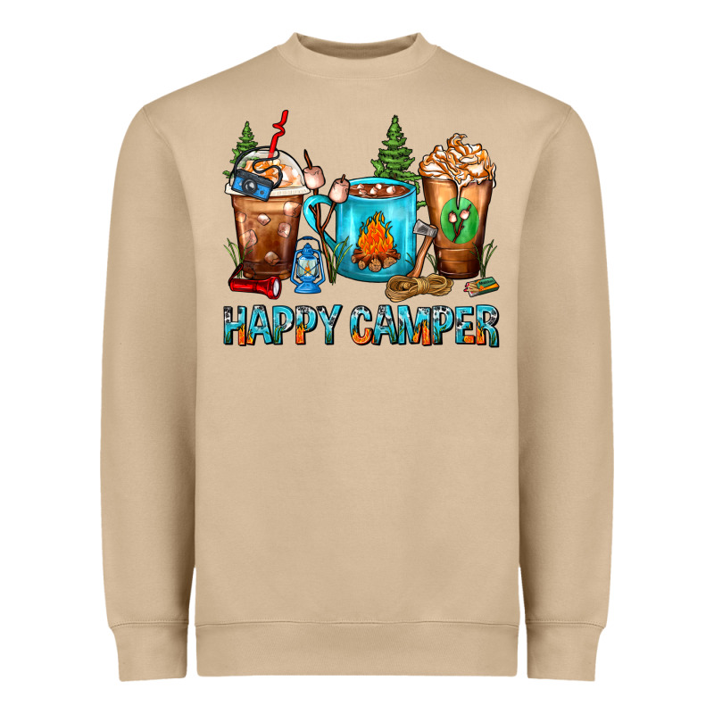 Happy Camper Coffee Cups Heavyweight Sweatshirt by FaDigitalArtStudio | Teevron