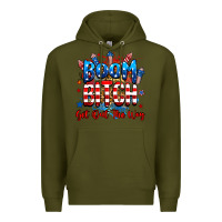 Army Green boom bitch get out the way Premium Hoodie - RanaPortraitStore
