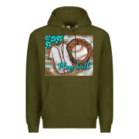 Army Green Baseball Play Ball With Leopard Mousepad Premium Hoodie - BundleAndBundleShop