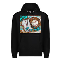 Black Baseball Play Ball With Leopard Mousepad Premium Hoodie - BundleAndBundleShop