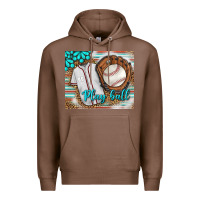 Chestnut Baseball Play Ball With Leopard Mousepad Premium Hoodie - BundleAndBundleShop