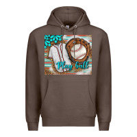 Coffee Baseball Play Ball With Leopard Mousepad Premium Hoodie - BundleAndBundleShop