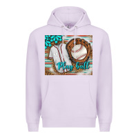 Lilac Baseball Play Ball With Leopard Mousepad Premium Hoodie - BundleAndBundleShop
