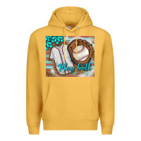 Mustard Baseball Play Ball With Leopard Mousepad Premium Hoodie - BundleAndBundleShop