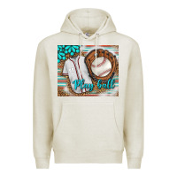 Oatmeal Heather Baseball Play Ball With Leopard Mousepad Premium Hoodie - BundleAndBundleShop