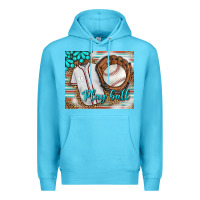 Ocean Blue Baseball Play Ball With Leopard Mousepad Premium Hoodie - BundleAndBundleShop