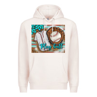 Pale Pink Baseball Play Ball With Leopard Mousepad Premium Hoodie - BundleAndBundleShop