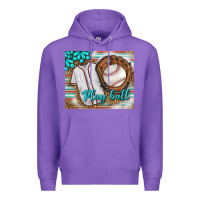 Purple Baseball Play Ball With Leopard Mousepad Premium Hoodie - BundleAndBundleShop