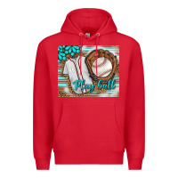 Red Baseball Play Ball With Leopard Mousepad Premium Hoodie - BundleAndBundleShop