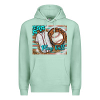 Seafoam Baseball Play Ball With Leopard Mousepad Premium Hoodie - BundleAndBundleShop