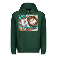 Sports Green Baseball Play Ball With Leopard Mousepad Premium Hoodie - BundleAndBundleShop