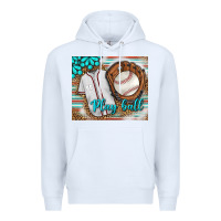 White Baseball Play Ball With Leopard Mousepad Premium Hoodie - BundleAndBundleShop