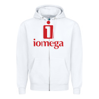 White iomega Zipper Hoodie - tuanDangUi