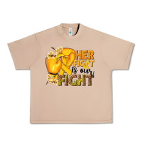 Burro Her fight is our fight Childhood Cancer yellow Urban Heavy Tee - NancyCooperArtShop