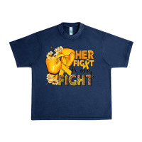 Navy Her fight is our fight Childhood Cancer yellow Urban Heavy Tee - NancyCooperArtShop