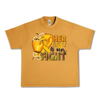 Peanut Butter Her fight is our fight Childhood Cancer yellow Urban Heavy Tee - NancyCooperArtShop