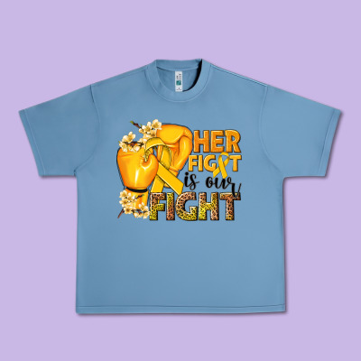 Her Fight Is Our Fight Childhood Cancer Yellow Urban Heavy Tee Designed By Nancycooperartshop