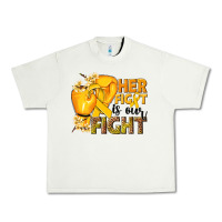 Pistachio Her fight is our fight Childhood Cancer yellow Urban Heavy Tee - NancyCooperArtShop
