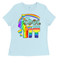 Baby Blue Lgbtq İ'm Cool With İt Ladies Tee - BundleAndBundleShop