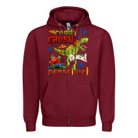 Burgundy ready to crush preschool Zipper Hoodie - BundleAndBundleShop