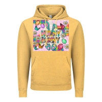 Vintage Mustard Hunny Bunny and egg Easter Vintage Hoodie - NancyCooperArtShop