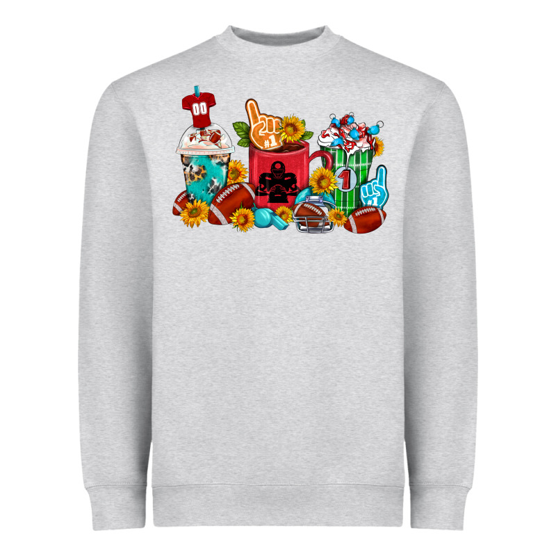 Coffee And American Football Coffee Cups Heavyweight Sweatshirt by FaDigitalArtStudio | Teevron