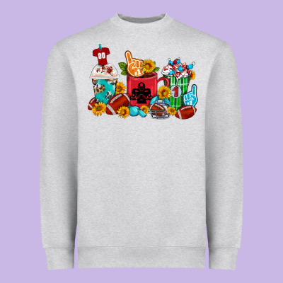 Coffee And American Football Coffee Cups Heavyweight Sweatshirt Designed By Fadigitalartstudio