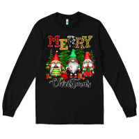 Black merry christmas gnomes Long Sleeve Tee - CowGirlArtShop