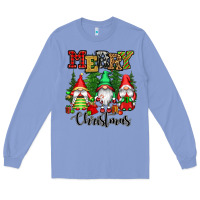 Colony Blue merry christmas gnomes Long Sleeve Tee - CowGirlArtShop