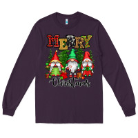 Plum merry christmas gnomes Long Sleeve Tee - CowGirlArtShop