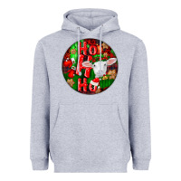 Heather Grey ho ho ho merino wool baby sheep Heavyweight Hoodie - LillyAllenDesigns