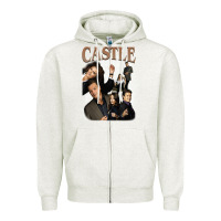 Oatmeal Heather castle Zipper Hoodie - tuanDangUi