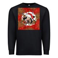 Black christmas cow Premium Sweatshirt - LillyAllenDesigns