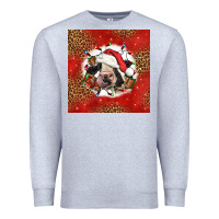 Heather Grey christmas cow Premium Sweatshirt - LillyAllenDesigns