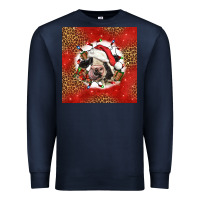 Navy christmas cow Premium Sweatshirt - LillyAllenDesigns