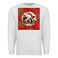 Oatmeal Heather christmas cow Premium Sweatshirt - LillyAllenDesigns