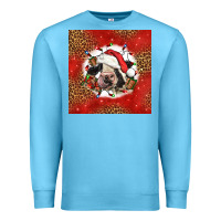 Ocean Blue christmas cow Premium Sweatshirt - LillyAllenDesigns
