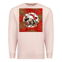 Pale Pink christmas cow Premium Sweatshirt - LillyAllenDesigns