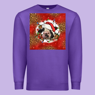 Christmas Cow Premium Sweatshirt Designed By Lillyallendesigns
