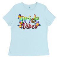 Baby Blue Pride Vibes LGBTQ Ladies Tee - BundleAndBundleShop