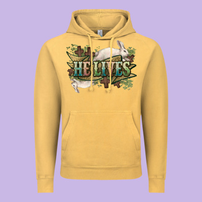 He Lives Easter Vintage Hoodie Designed By Nancycooperartshop