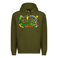 Army Green one lucky nurse Premium Hoodie - FaDigitalArtStudio