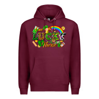 Burgundy one lucky nurse Premium Hoodie - FaDigitalArtStudio