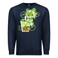 Navy sprigatito matcha bubble classic . Premium Sweatshirt - tuanDangUi