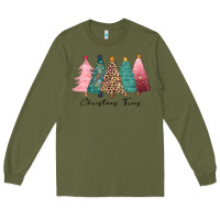 Army Green christmas trees Long Sleeve Tee - CowGirlArtShop