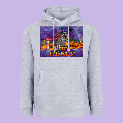 Happy Halloween Raccoon Heavyweight Hoodie Designed By Lillyallendesigns