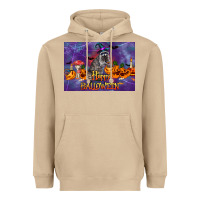 Mushroom Happy Halloween Raccoon Heavyweight Hoodie - LillyAllenDesigns