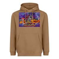 Toasted Coconut Happy Halloween Raccoon Heavyweight Hoodie - LillyAllenDesigns