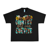 Black Western a Country Girl Can Survive Urban Heavy Tee - texasbilliewilder