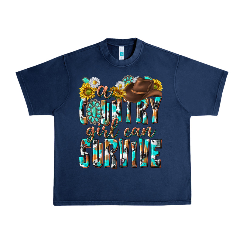 Western A Country Girl Can Survive Urban Heavy Tee by texasbilliewilder | Teevron